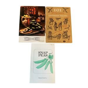Vtg Cookbooks Avocado Bravo Snap Peas 101 All-Time Favorite Cranberry Recipes